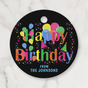 Etiquetas Para Lembrancinhas FELIZ ANIVERSARIO personalizado dos balões