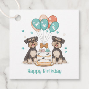 Etiquetas Para Lembrancinhas Feliz Aniversário Schnauzer Cães