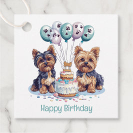 Etiquetas Para Lembrancinhas Feliz aniversário Yorkie Dog