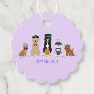 Etiquetas Para Lembrancinhas Feliz Cachorro das Bruxas Roxo