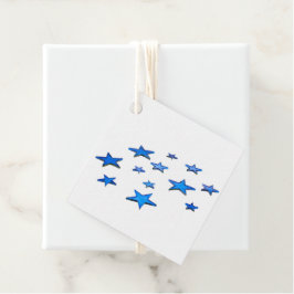 Etiquetas Para Lembrancinhas Feliz decoração de estrelas azuis de Natal com tex