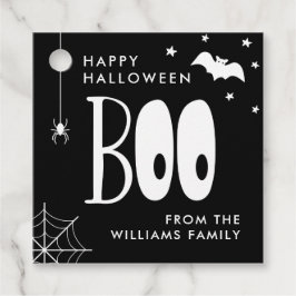 Etiquetas Para Lembrancinhas Feliz Dia das Bruxas do Boo Negro e Branco