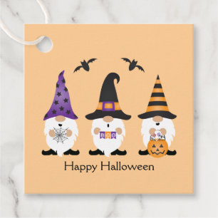 Etiquetas Para Lembrancinhas Feliz Dia das Bruxas Gnomos Roxo Laranja