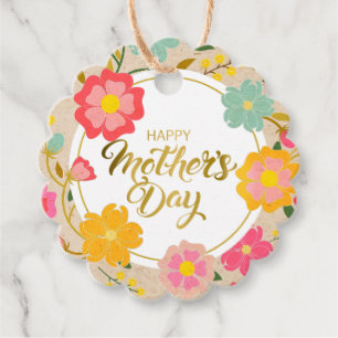 Etiquetas Para Lembrancinhas Feliz Dia das Mães I Floral Colorido em Aquarela