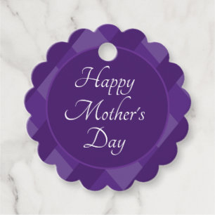 Etiquetas Para Lembrancinhas Feliz Dia das Mães Tons de Listras Roxas Simples