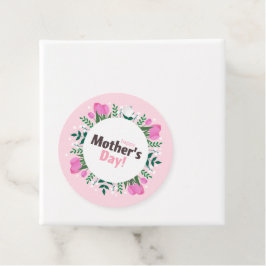 Etiquetas Para Lembrancinhas Feliz Dia das Mães Tulipas Rosa