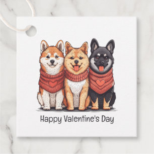 Etiquetas Para Lembrancinhas Feliz Dia dos Namorados Shiba Inu Dogs