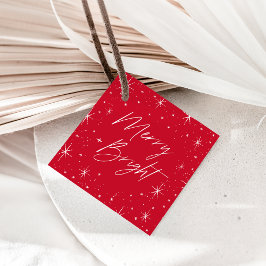 Etiquetas Para Lembrancinhas Feliz e Bright Red Christmas