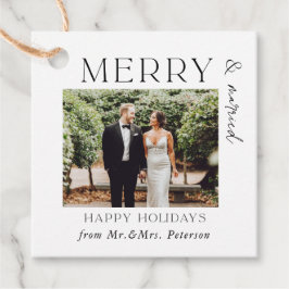 Etiquetas Para Lembrancinhas Feliz e recém-casados Sr. e Sra. Holiday Gift