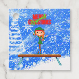 Etiquetas Para Lembrancinhas Feliz ginasta de Natal Elf