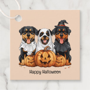 Etiquetas Para Lembrancinhas Feliz Halloween Rottweiler Cães Jack O Lanterna