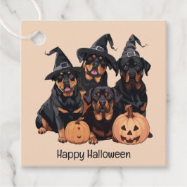 Etiquetas Para Lembrancinhas Feliz Halloween Rottweiler Cães Jack O Lanterna