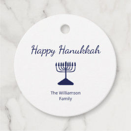 Etiquetas Para Lembrancinhas Feliz Hanukkah Blue Menorah