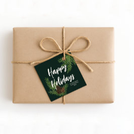 Etiquetas Para Lembrancinhas Feliz Natal Água-forte Rústica Moderna de Pinha