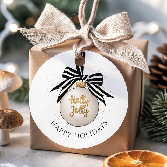 Etiquetas Para Lembrancinhas Feliz Natal Bauble (Happy Holidays Christmas Bauble Favor Tags)