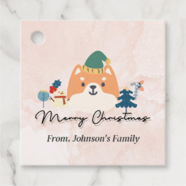 Etiquetas Para Lembrancinhas Feliz Natal, bonitinho Shiba.