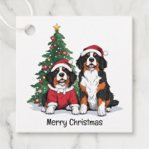 Etiquetas Para Lembrancinhas Feliz Natal Cães de Montanha Berneses