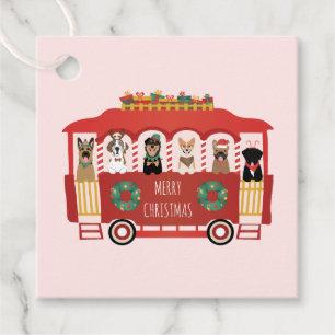 Etiquetas Para Lembrancinhas Feliz Natal Cães Feriado Trolly