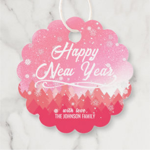 Etiquetas Para Lembrancinhas Feliz Natal da Floresta Pacífica de Neve Branca Ro