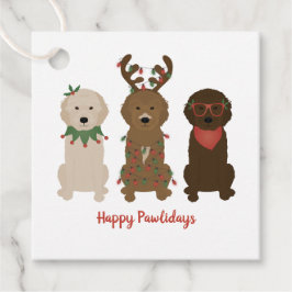 Etiquetas Para Lembrancinhas Feliz Natal dos Pawlidays Goldendoodododle