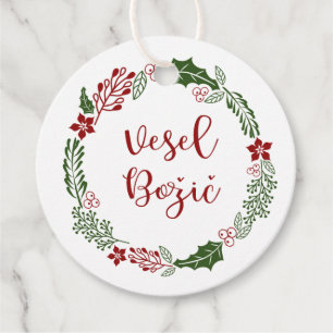 Etiquetas Para Lembrancinhas Feliz Natal Esloveno, Personalizado