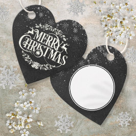 Etiquetas Para Lembrancinhas Feliz Natal Flocos de Neve Boho Chalkboard