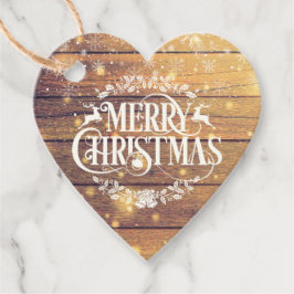 Etiquetas Para Lembrancinhas Feliz Natal Flocos de Neve Madeira Rústica