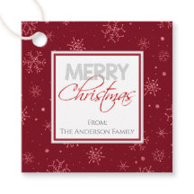 Feliz Natal | Flocos de neve vermelhos e brancos p