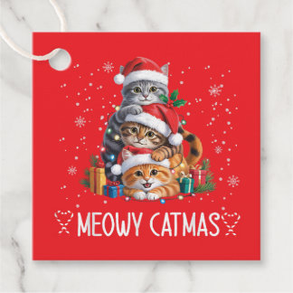 Etiquetas Para Lembrancinhas Feliz Natal Gatinho Árvore de Natal Funny