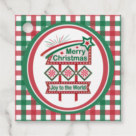 Etiquetas Para Lembrancinhas Feliz Natal - Marquee Retro - Alegria ao Mundo