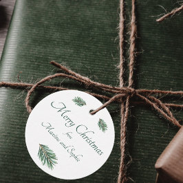 Etiquetas Para Lembrancinhas Feliz Natal minimalista, pinheiro verde elegante