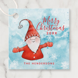 Etiquetas Para Lembrancinhas Feliz Natal para Gnomo Vermelho e Azul