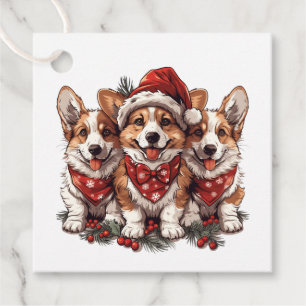 Etiquetas Para Lembrancinhas Feliz Natal Pembroke Welsh Corgi Puppies