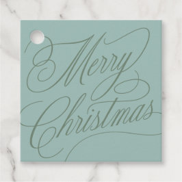 Etiquetas Para Lembrancinhas Feliz Natal script retro azul verde