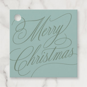 Etiquetas Para Lembrancinhas Feliz Natal script retro azul verde