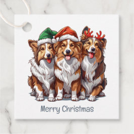 Etiquetas Para Lembrancinhas Feliz Natal Shetland Sheepdog