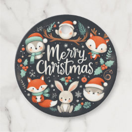 Etiquetas Para Lembrancinhas Feliz Natal Tags de Raposas e Coelhos Fofos