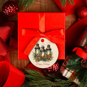 Etiquetas Para Lembrancinhas Felizes Feriados Invernos Lanternas para Presente