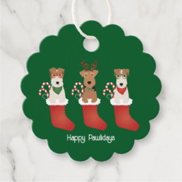 Etiquetas Para Lembrancinhas Felizes Pawlidays Welsh Wire Fox Terrier Dogs