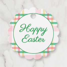 Etiquetas Para Lembrancinhas Felz pascoa de pré-disquete rosa e Xadrez verde