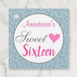 Etiquetas Para Lembrancinhas Feminino e Glam Rosa Azul Claro Brilho Sweet Sixte