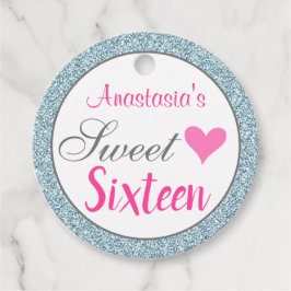 Etiquetas Para Lembrancinhas Feminino e Glam Rosa Azul Claro Brilho Sweet Sixte