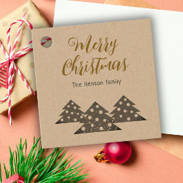 Etiquetas Para Lembrancinhas Feriado da Família Moderna da Árvore de Natal Kraf