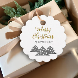 Etiquetas Para Lembrancinhas Feriado da Família Moderna da Árvore de Natal Kraf