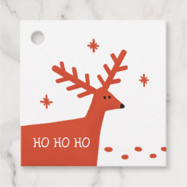 Etiquetas Para Lembrancinhas Feriado de Natal Ho Ho Ho | Red Woodland Reindeer