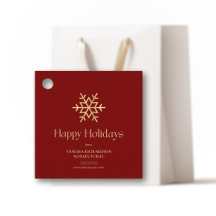 Feriado Notório Dourado Moderno Floco de Neve Verm