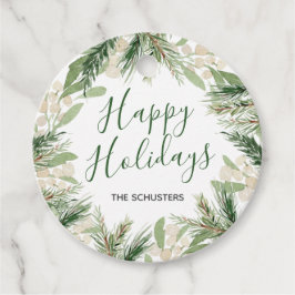 Etiquetas Para Lembrancinhas Feriado Personalizado Floral da Aquarela Natal