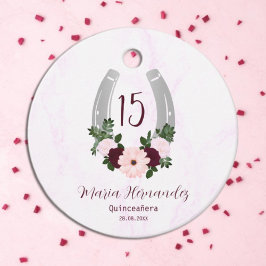 Etiquetas Para Lembrancinhas Ferradura Floral Ocidental Quinceanera