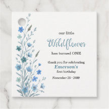 Festa de 1º Aniversário Flor Silvestre Azul Elegan