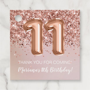 Etiquetas Para Lembrancinhas Festa de 11 anos de idade Rose Gold